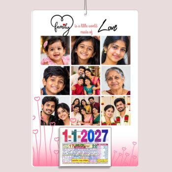 Alternative view of 2027 Daily sheet calendar-Acrylic-Family love